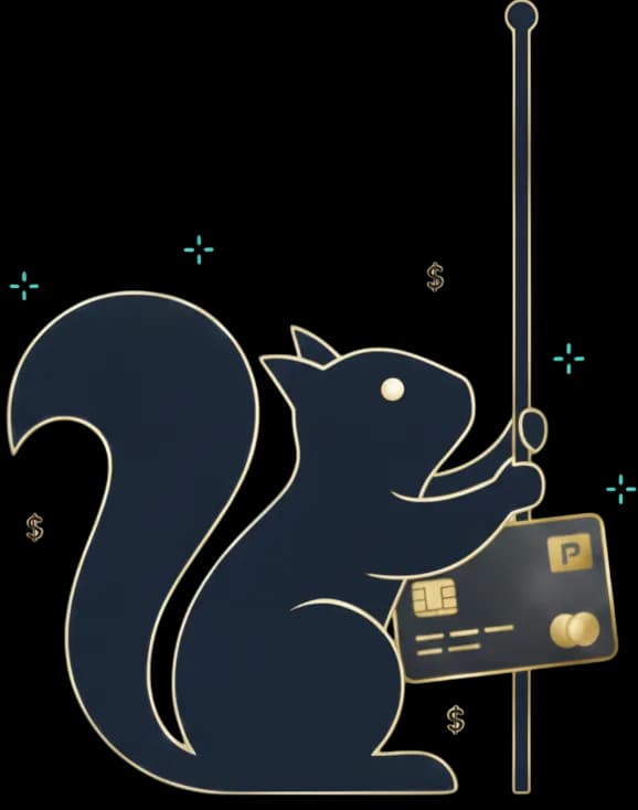 Perks squirrel with savings badge